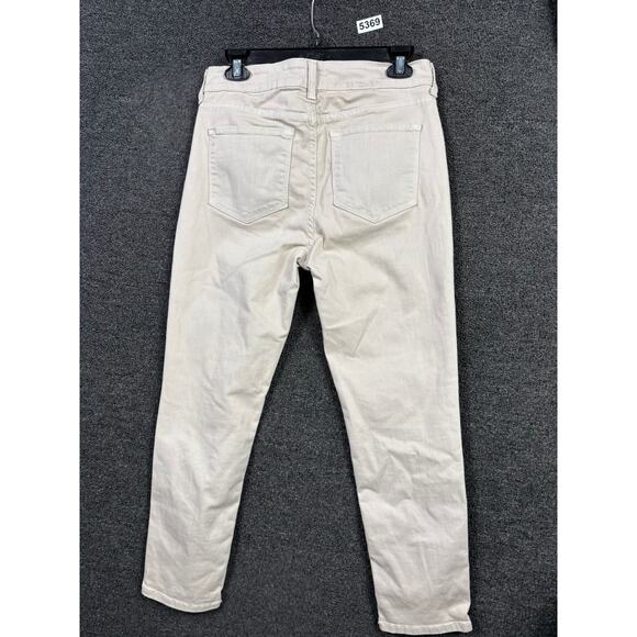 NYDJ Ankle Jeans Womens Size 6P Beige Straight Leg Stretch Denim Mid Rise - Picture 2 of 9